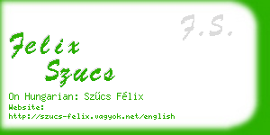 felix szucs business card